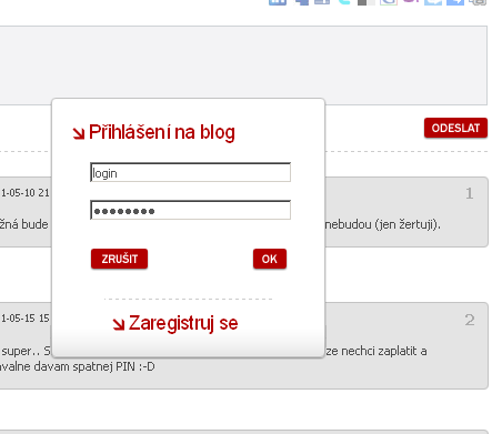 Blog přihlášení=