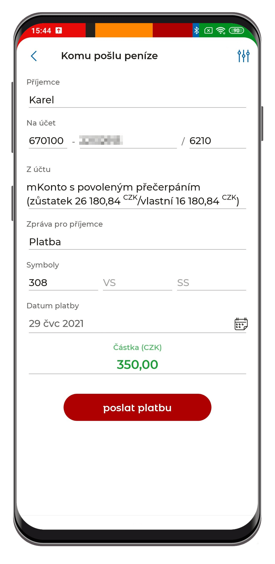 Jak poslat platbu přes QR kód Mbank?