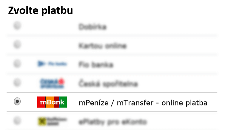 Jak vypadá platební tlačítko mBank?